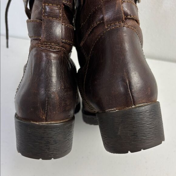Born Zuniga Women Brown Leather Boots Shearling Lined Harbor Cottage Boho SZ 6.5 - Picture 9 of 13